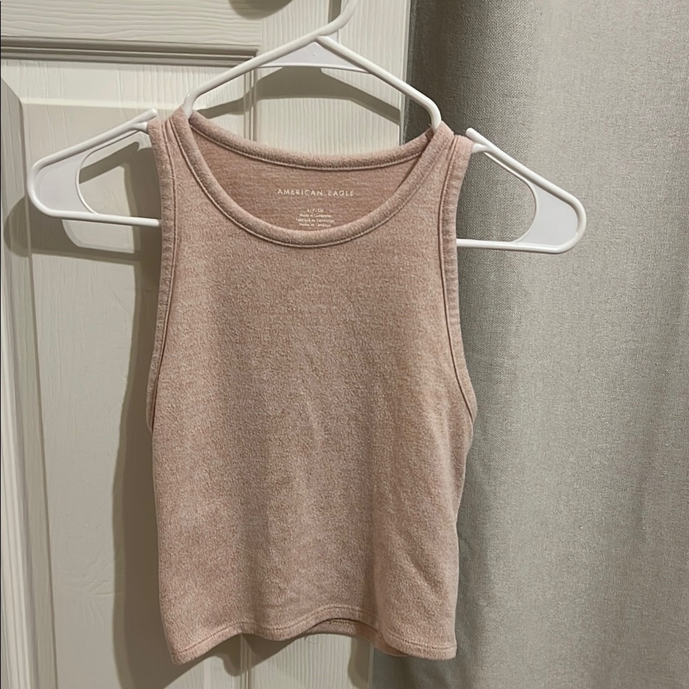 American Eagle Outfitters Pink Crop Tank Top